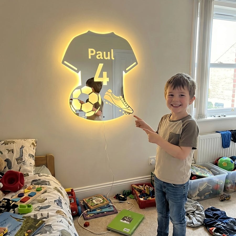 Personalisierter LED-Fußballspiegel